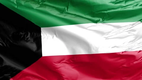Waving flag of Kuwait State. Loop Stock Footage 232724691