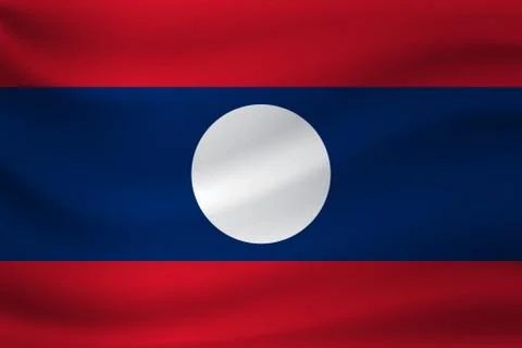 Waving flag of Laos. Vector illustration Illustrazione stock