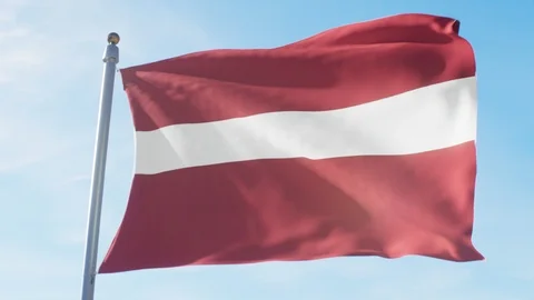 Waving Flag Of Latvia Loop Stock Footage 127482288
