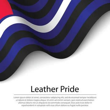 Waving flag of Leather Pride on white background. Banner or ribbon template イラスト素材