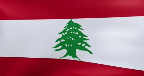 Waving flag of Lebanon	 Stock Footage 318976552