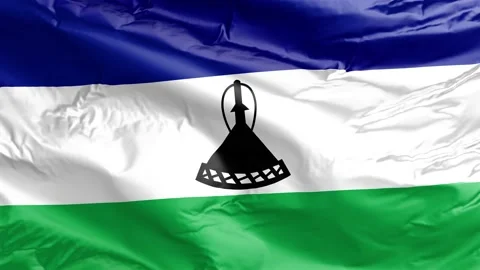 Waving flag of Lesotho Kingdom. Loop Stock Footage 232724764
