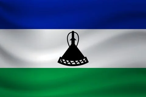 Waving flag of Lesotho. Vector illustration Stock-Illustration