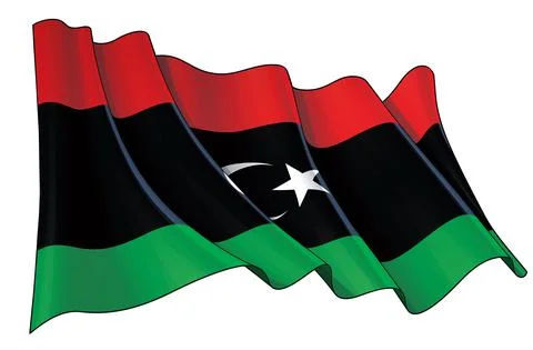 Waving Flag of Libya Stock Illustration