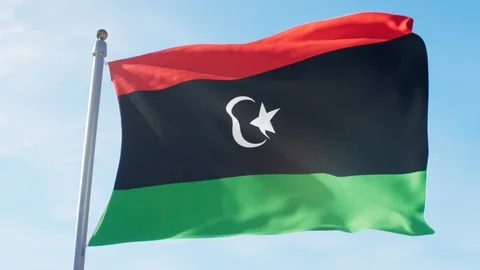 Waving Flag Of Libya Loop Stock Footage 127398162
