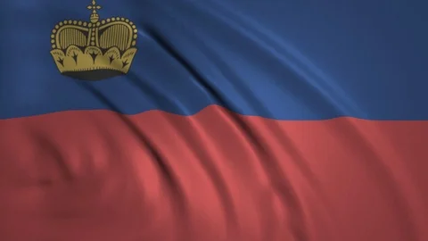 Waving Flag of Lichtenstein in the Wind Stock Footage 98124578