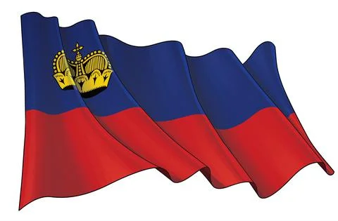 Waving Flag of Liechtenstein Stock Illustration