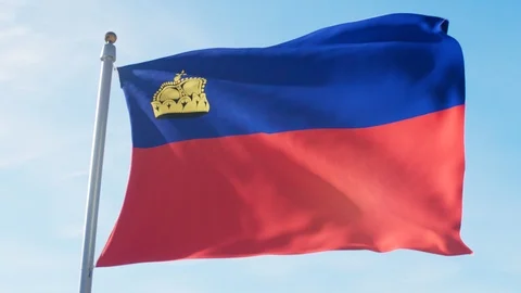 Waving Flag Of Liechtenstein Loop Stock Footage 127398553