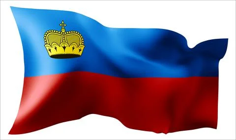 Waving flag of Liechtenstein. vector 3d 스톡 일러스트