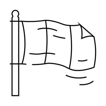 Waving flag line icon vector illustration Stock Illustration