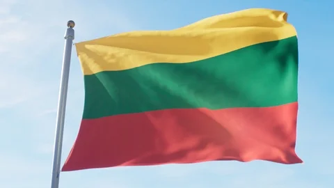 Waving Flag Of Lithuania Loop Stock Footage 127398606