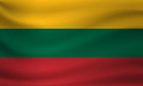 Waving flag of Lithuania. Vector illustration Illustrazione stock