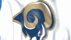 Close-up of Waving Flag with Los Angeles Rams NFL American