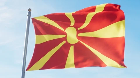 Waving Flag Of Macedonia Loop Stock Footage 127398797