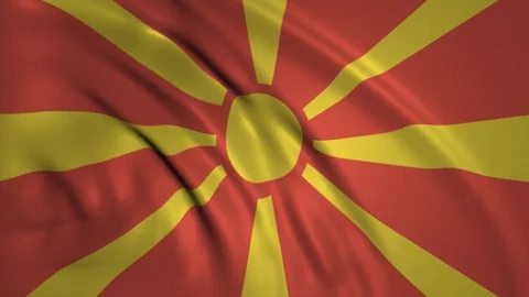 Waving Flag of Macedonia in the Wind Stock Footage 98125407