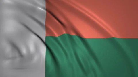Waving Flag of Madagascar in the Wind Stock Footage 98125397