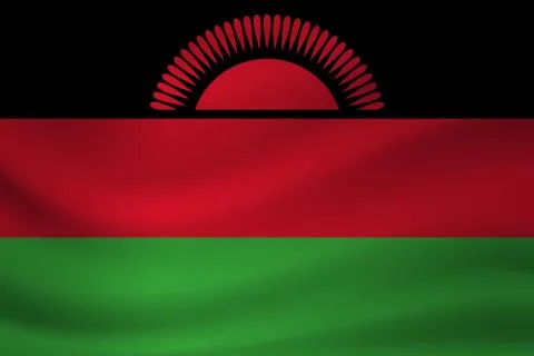 Waving flag of Malawi. Vector illustration Illustrazione stock