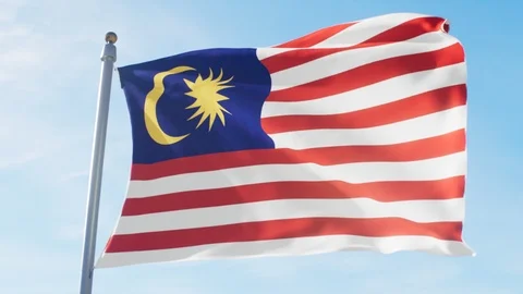 Waving Flag Of Malaysia Loop Stock Footage 127483466