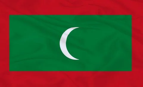 Waving Flag of Maldives Stock Illustration