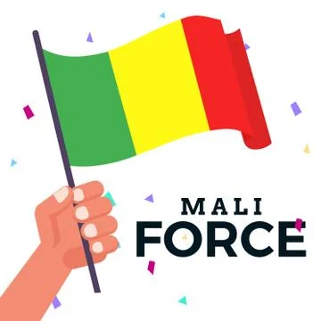 Waving flag of Mali Stock Illustration