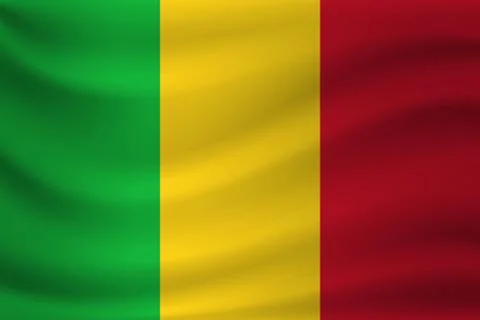 Waving flag of Mali. Vector illustration Stock-Illustration
