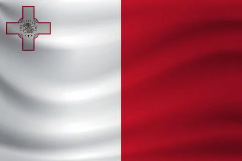 Waving flag of Malta. Vector illustration Stock Illustration