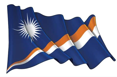 Waving Flag of Marshall Islands Stock Illustration