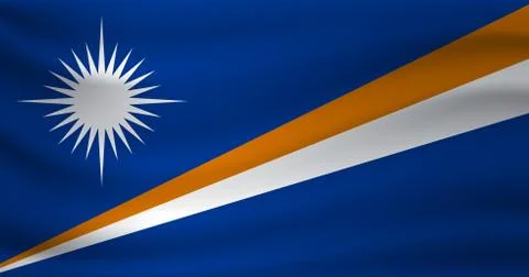 Waving flag of Marshall Islands. Vector illustration Illustrazione stock