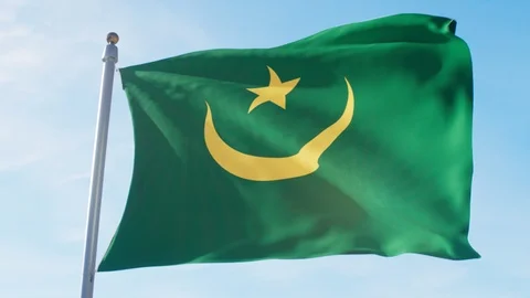 Waving Flag Of Mauritania Loop Stock Footage 127562518