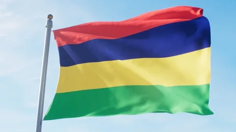 Waving Flag Of Mauritius Loop Stock Footage 127476140