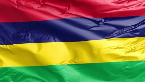 Waving flag of Mauritius Republic. Loop Stock Footage 232724843