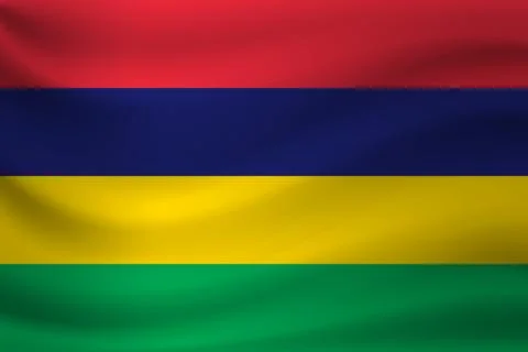 Waving flag of Mauritius. Vector illustration Stock-Illustration