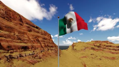 Waving flag of Mexico Illustrazione stock