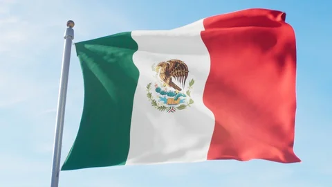 Waving Flag Of Mexico Loop Stock Footage 127626212