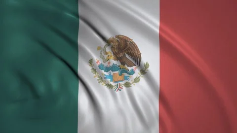 Waving Flag of Mexico in the Wind Stock Footage 98124943