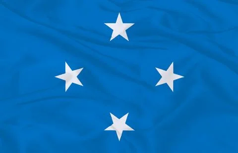 Waving Flag of Micronesia Stock Illustration