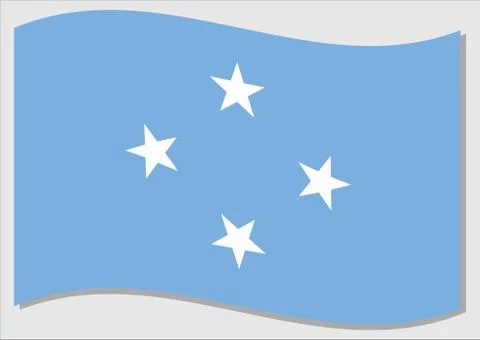 Waving flag of Micronesia vector graphic. Waving Micronesian flag illustratio Stock-Illustration