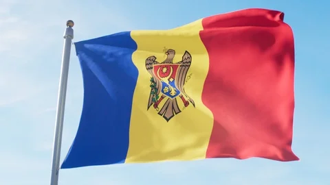 Waving Flag Of Moldova Loop Stock Footage 127475500