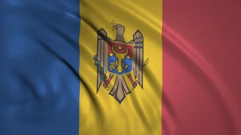 Waving Flag of Moldova in the Wind Stock Footage 98125006