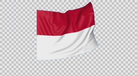 Waving flag of Monaco, seamless loop. Exact size, blue background. Part of all Stock Footage 64604283