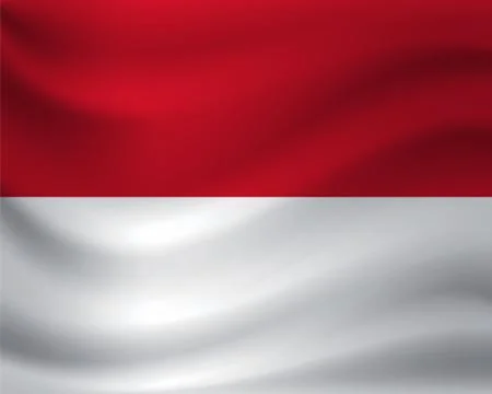 Waving flag of Monaco. Vector illustration Illustrazione stock