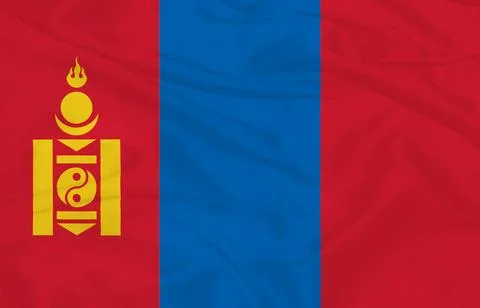 Waving Flag of Mongolia Stock Illustration