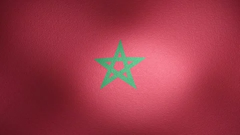 Waving flag of Morocco with detailed texture Stock Footage 340039535