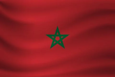 Waving flag of Morocco. Vector illustration Stock-Illustration