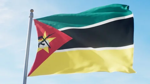Waving Flag Of Mozambique Loop Stock Footage 127399196