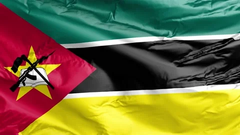 Waving flag of Mozambique Republic. Loop Stock Footage 232724887