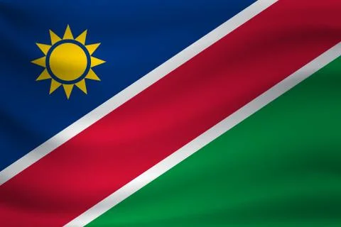 Waving flag of Namibia. Vector illustration Stock Illustration