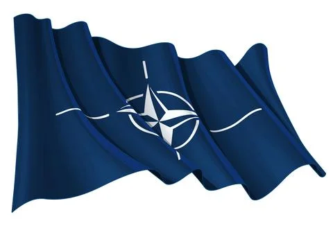 Waving Flag of NATO Stock Illustration