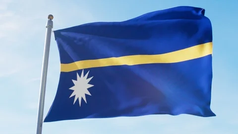 Waving Flag Of Nauru Loop Stock Footage 127563900