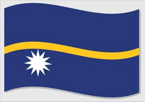 Waving flag of Nauru vector graphic. Waving Nauruan flag illustration. Nauru  Stock-Illustration